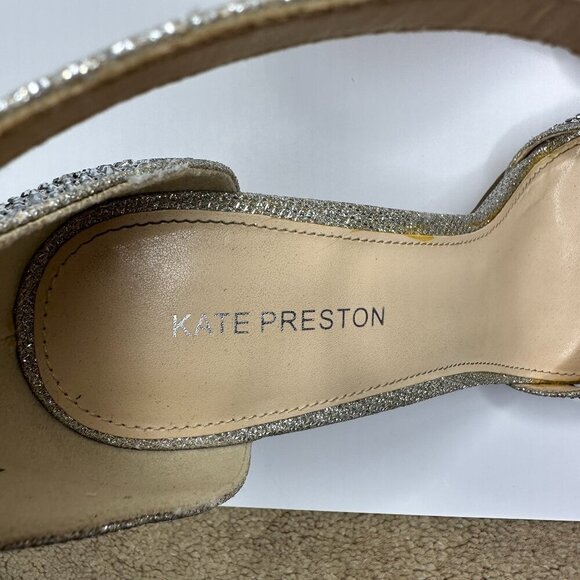 Kate Preston Lula Rhinestone Bow Ankle High Heeled Sandal in Silver Size 11 - Picture 7 of 9